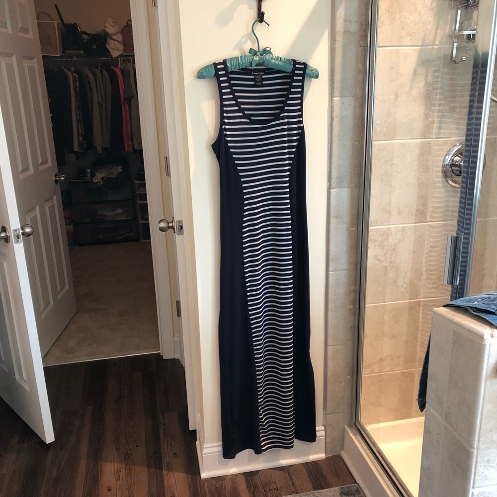 Maxi Dress with denim vest